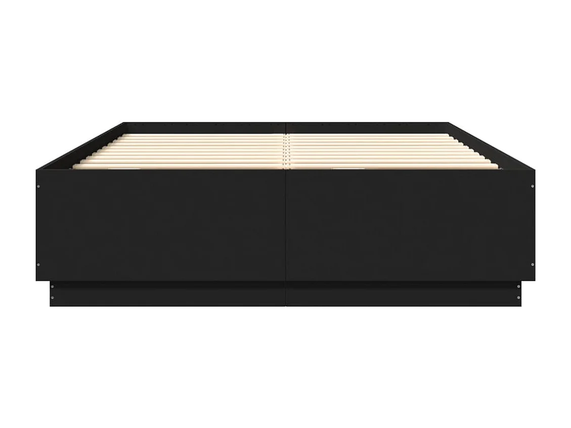 Cadre de lit noir 120x200 bois d'ingénierie