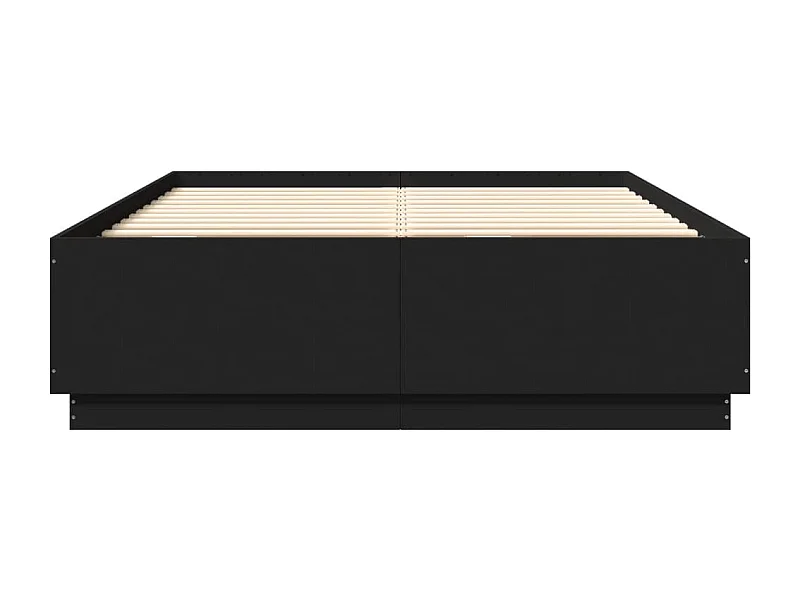 Cadre de lit noir 120x200 bois d'ingénierie