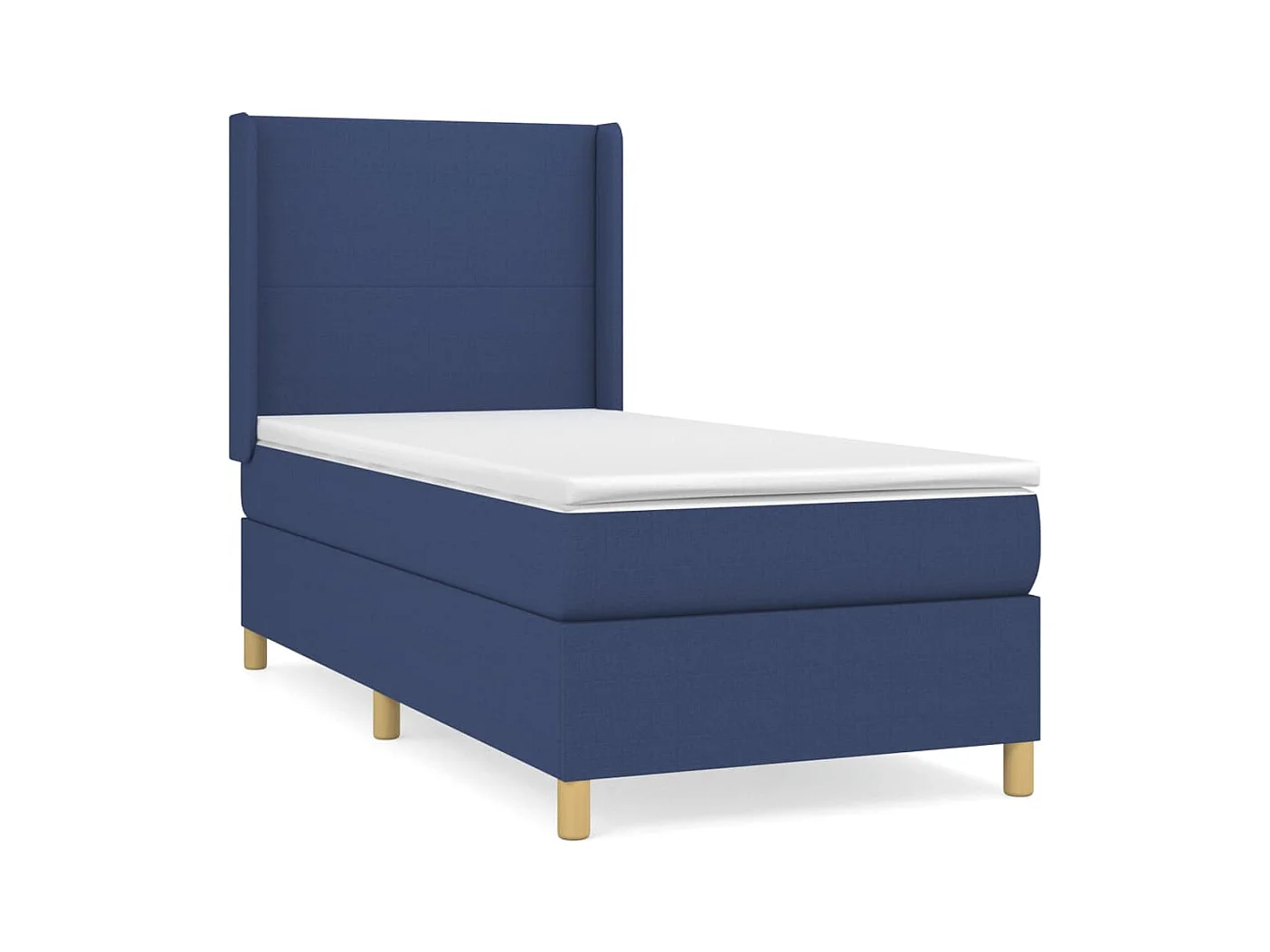 Lit à sommier tapissier avec matelas Bleu 90x190 Tissu