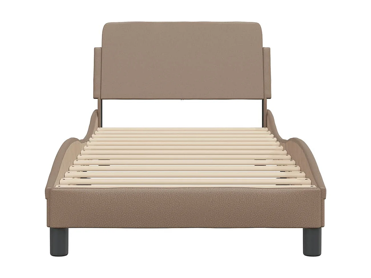 Cadre de lit avec tête de lit Cappuccino 90x190 Similicuir