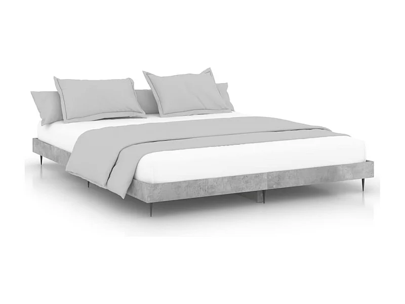 Cadre de lit gris béton 120x200 bois d'ingénierie