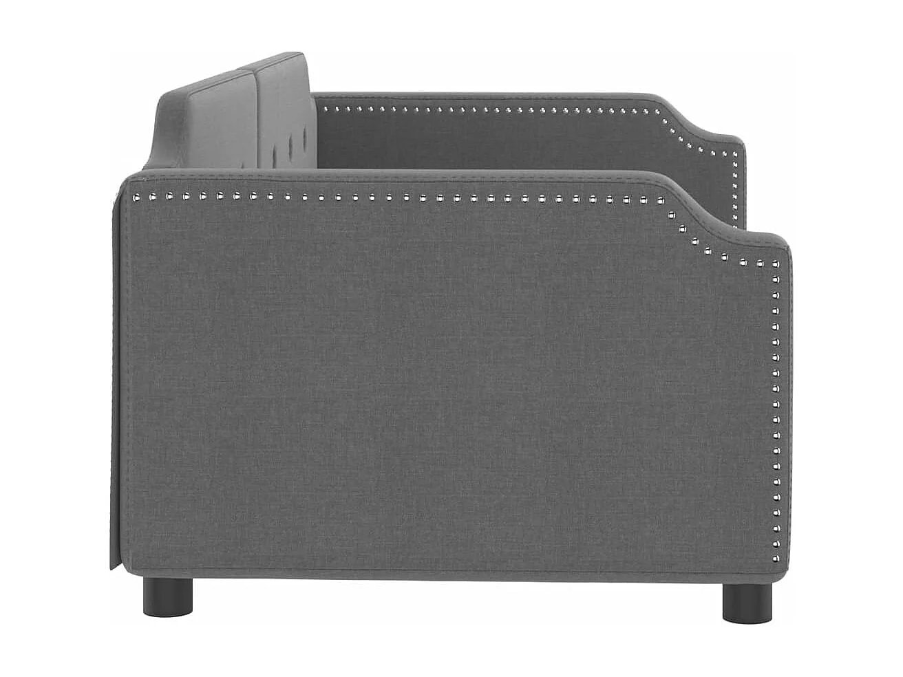 Lit de jour gris foncé 90x200 tissu