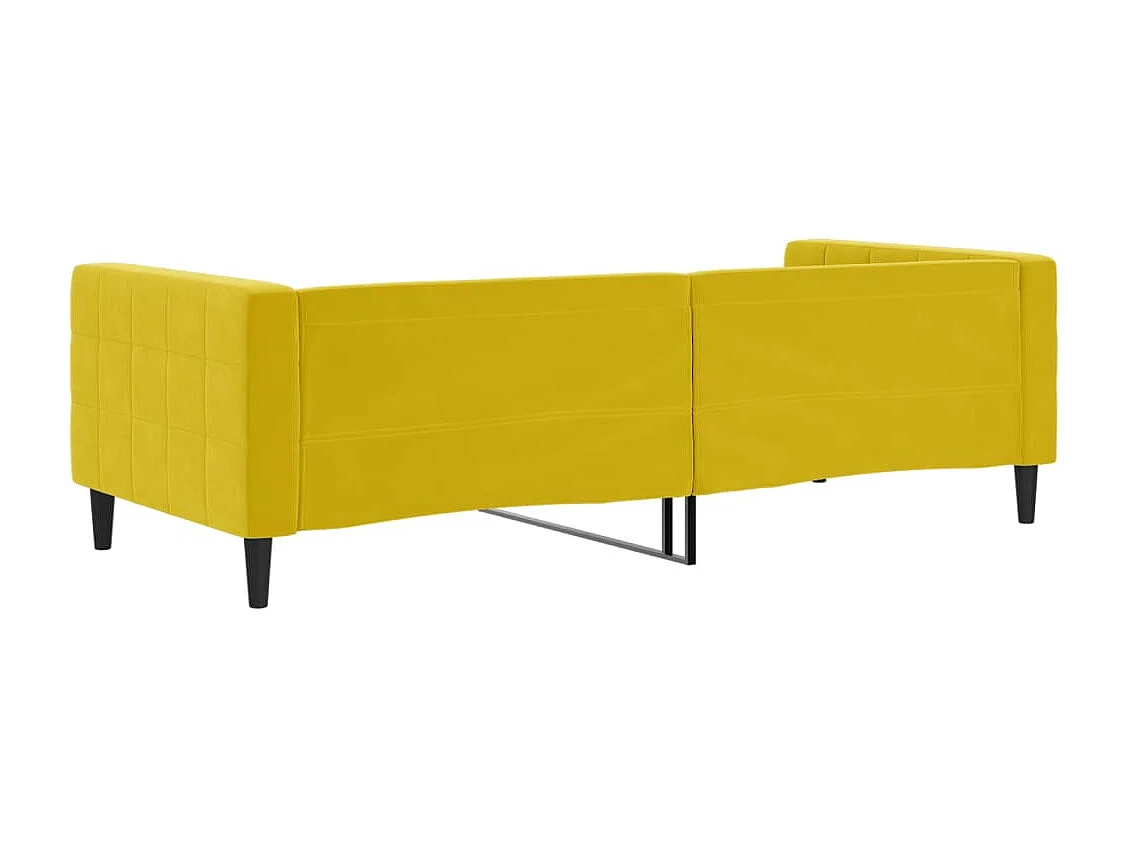 Lit de repos jaune 90x200 velours