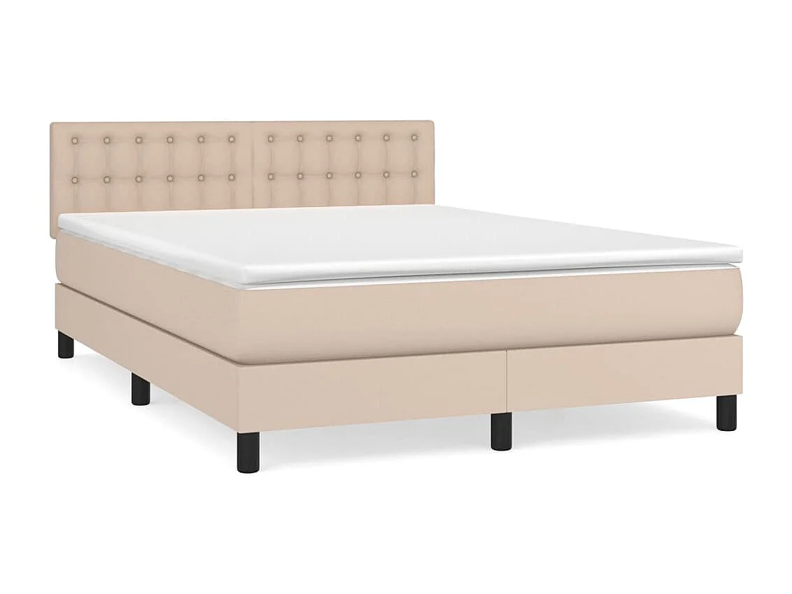 Sommier à lattes de lit avec matelas Cappuccino 140x190