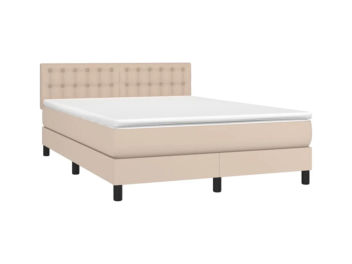 Sommier à lattes de lit avec matelas Cappuccino 140x190