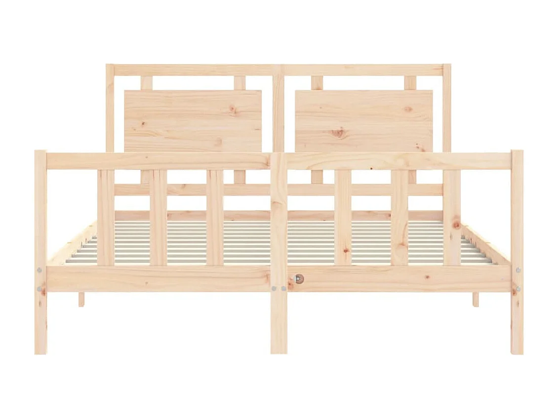 Cadre de lit avec tête de lit 160x200 bois massif