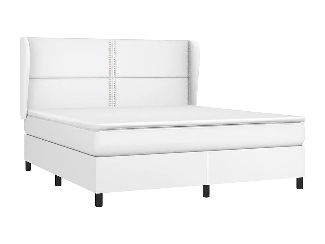 Sommier à lattes de lit avec matelas Blanc 180x200 Similicuir