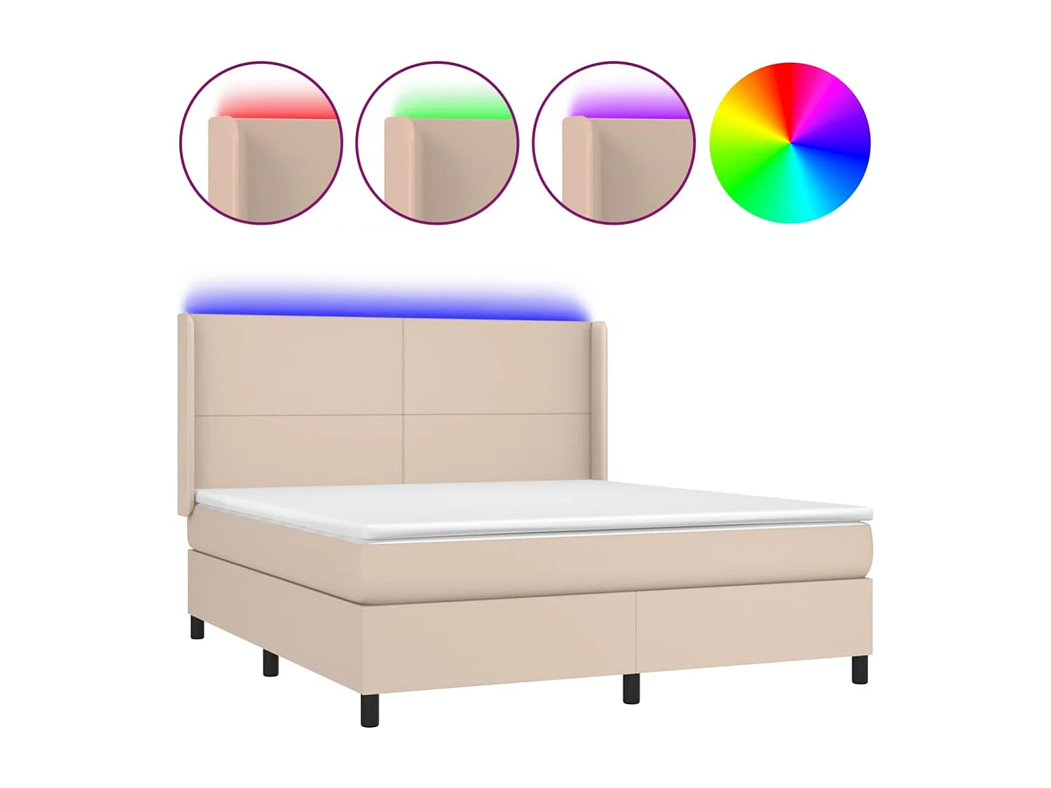 Sommier à lattes de lit matelas LED Cappuccino 180x200