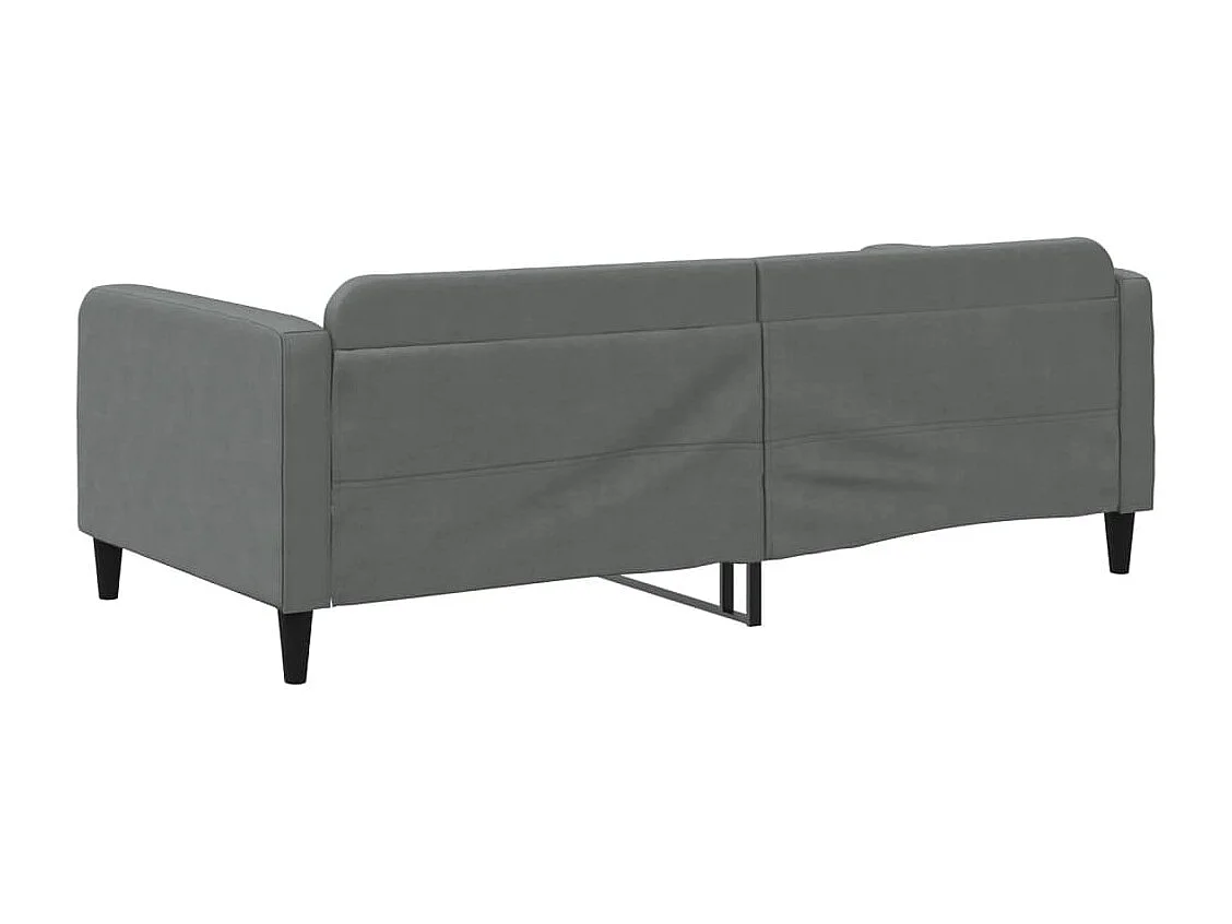 Lit de repos gris foncé 100x200 tissu