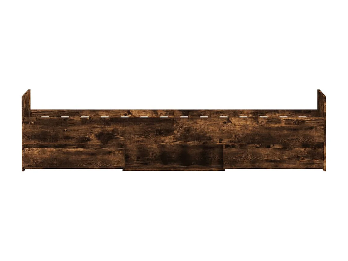 Cadre de lit tête de lit et pied de lit chêne fumé 90x190