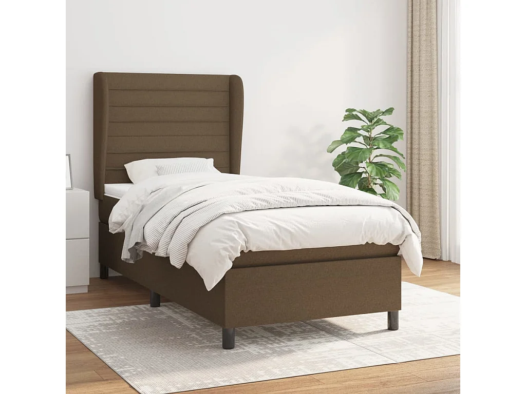 Sommier à lattes de lit avec matelas Marron foncé 90x200