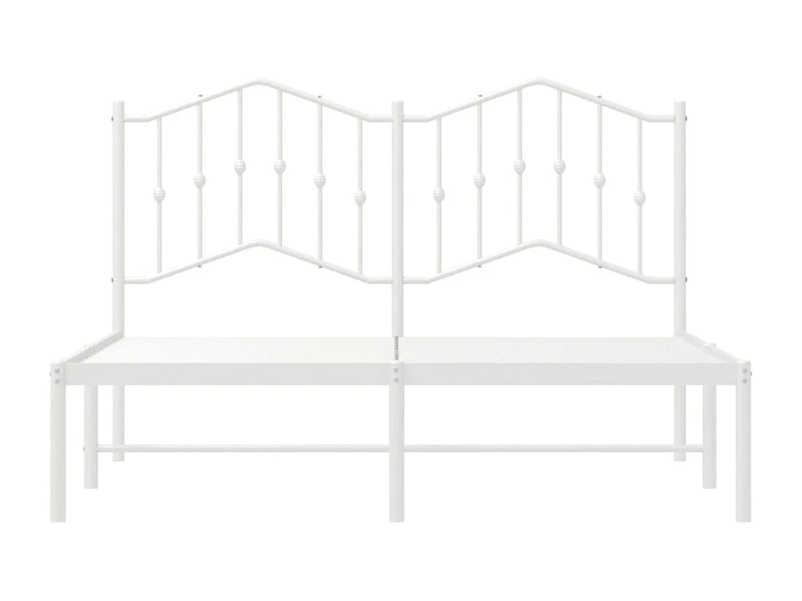 Cadre de lit métal avec tête de lit blanc 135x190