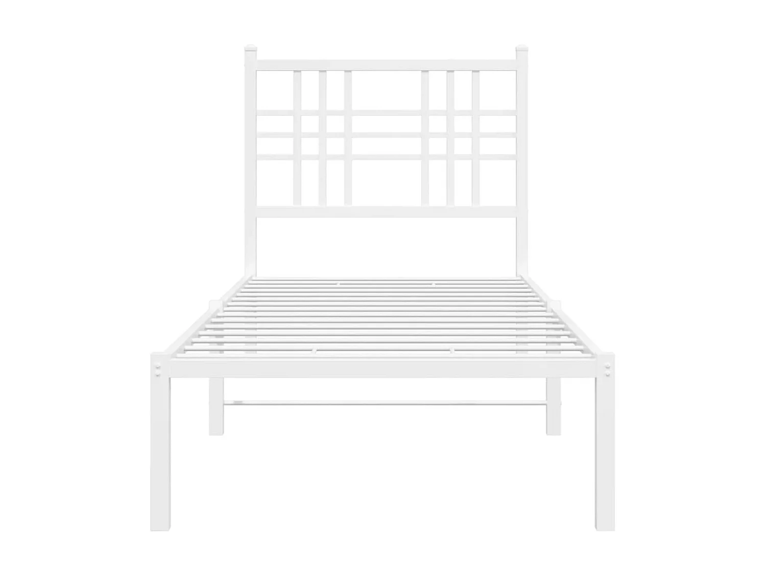 Cadre de lit métal avec tête de lit blanc 80x200