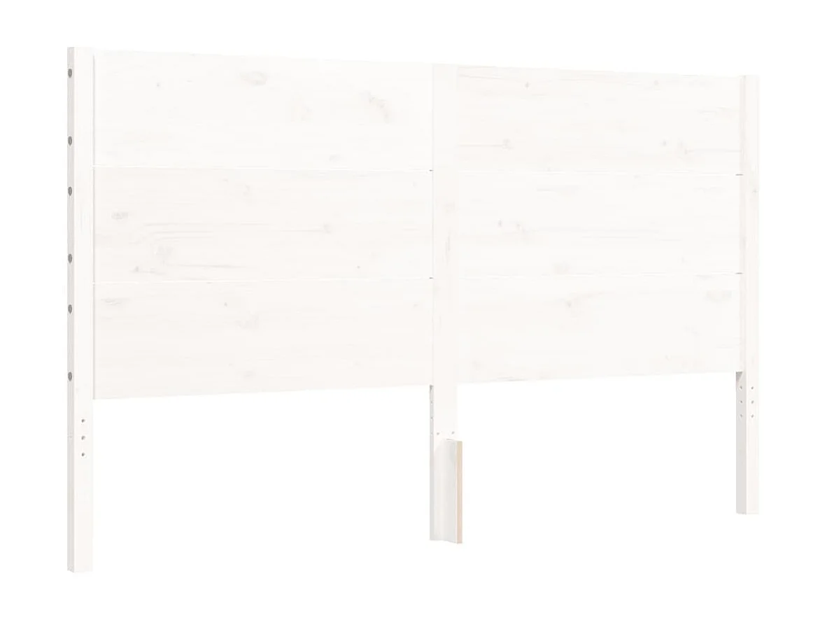 Bedframe met hoofdbord massief hout wit