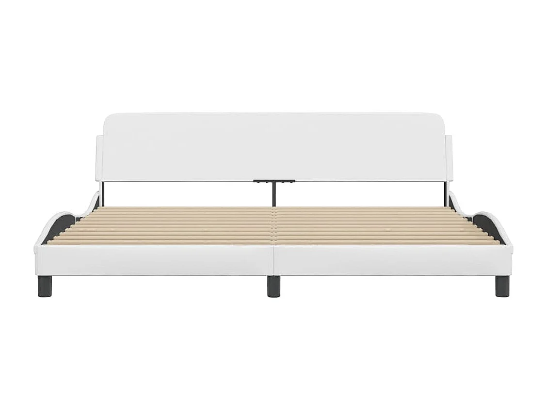 Cadre de lit avec tête de lit Blanc 200x200 Similicuir