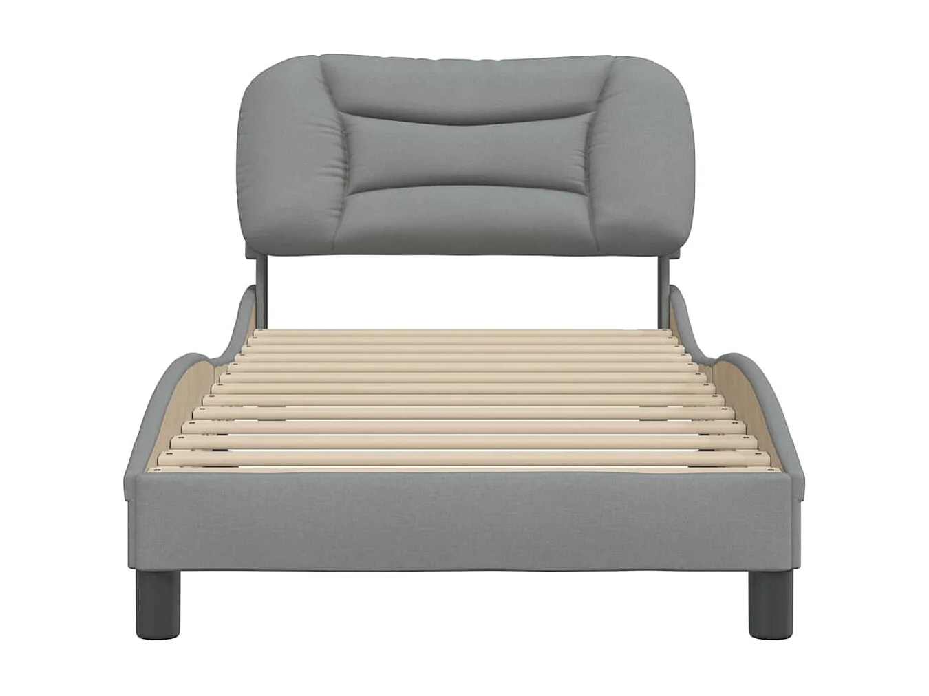 Cadre de lit avec tête de lit Gris clair 90x190 Tissu