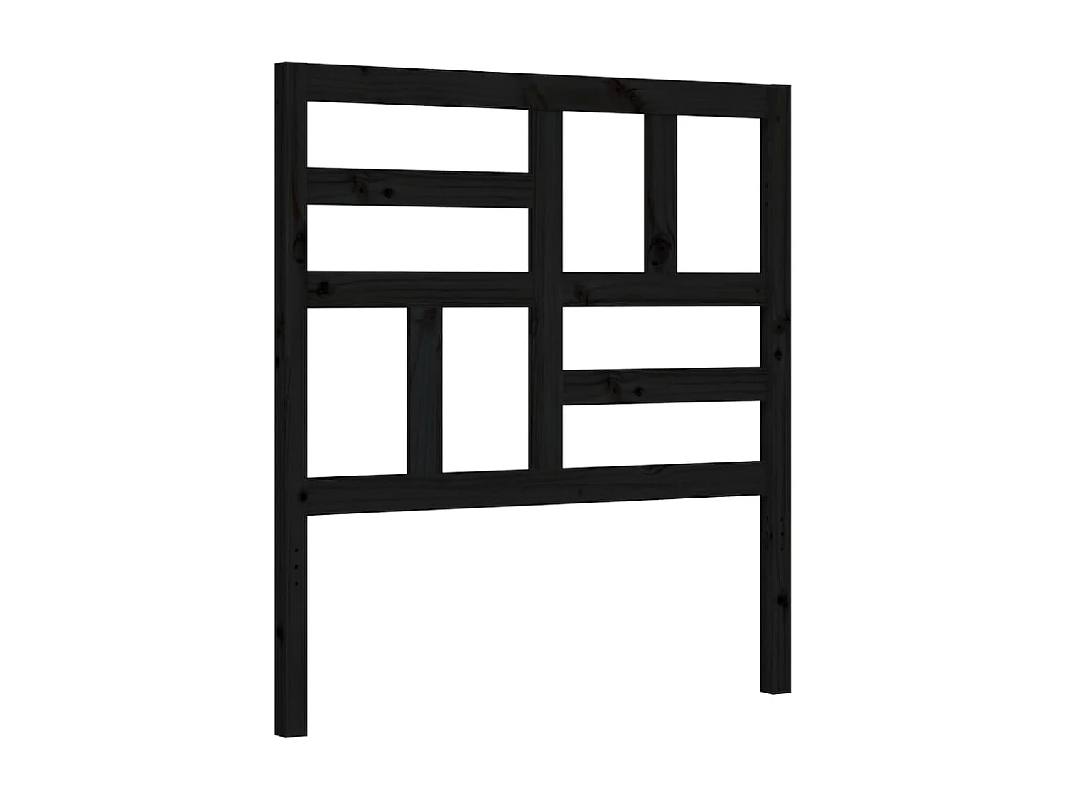 Cadre de lit avec tête de lit noir simple bois massif