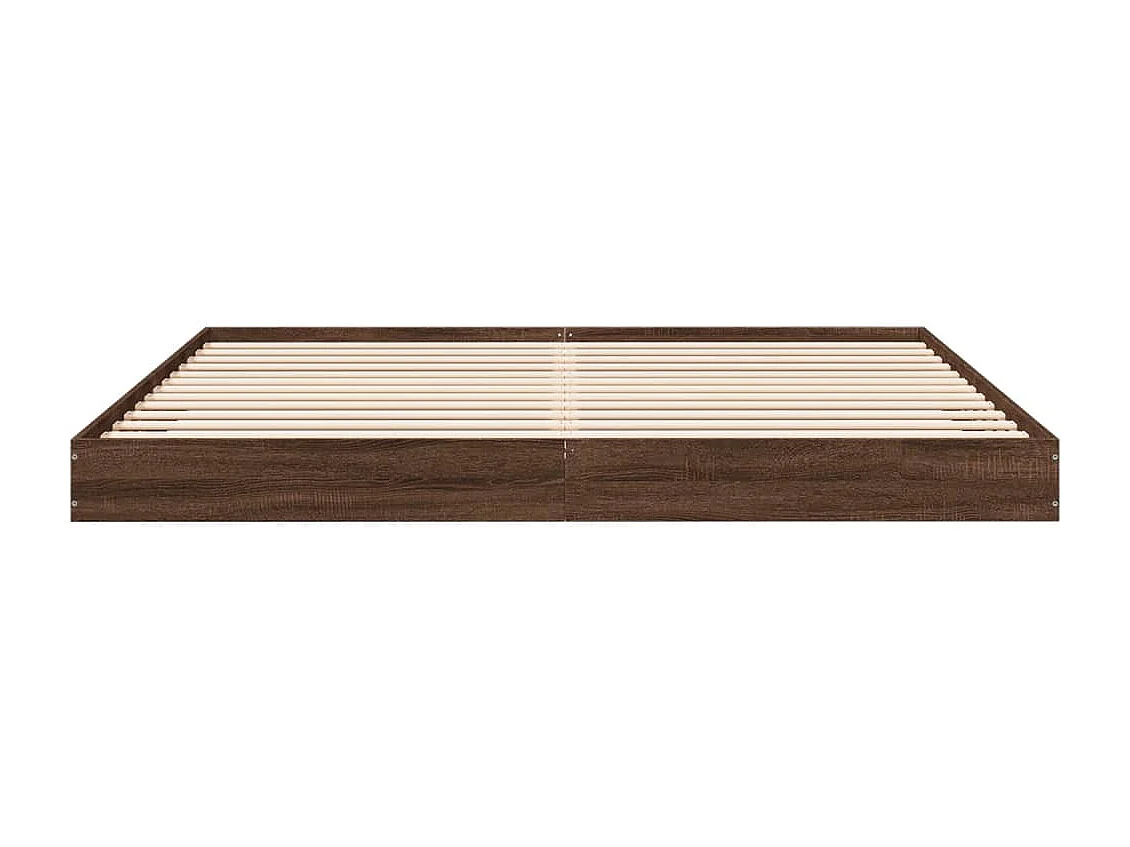 Cadre de lit chêne marron 200x200 bois d'ingénierie