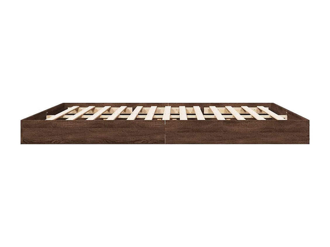 Cadre de lit chêne marron 200x200 bois d'ingénierie