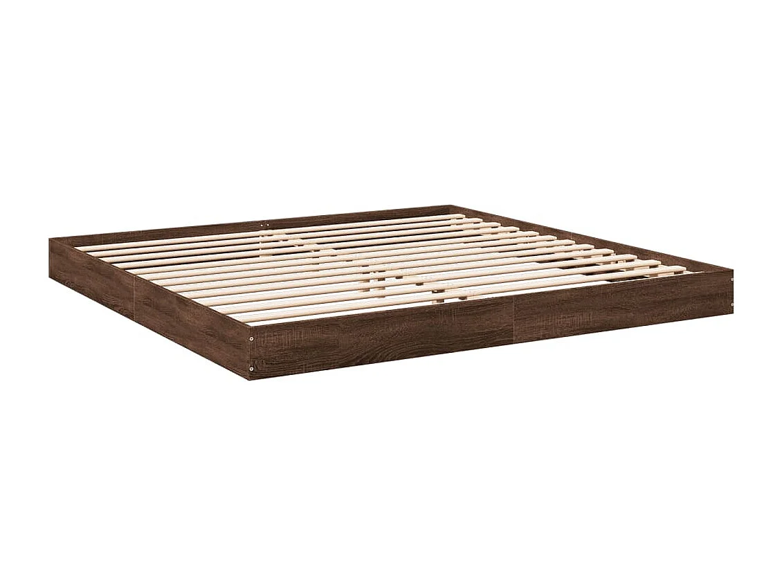 Cadre de lit chêne marron 200x200 bois d'ingénierie