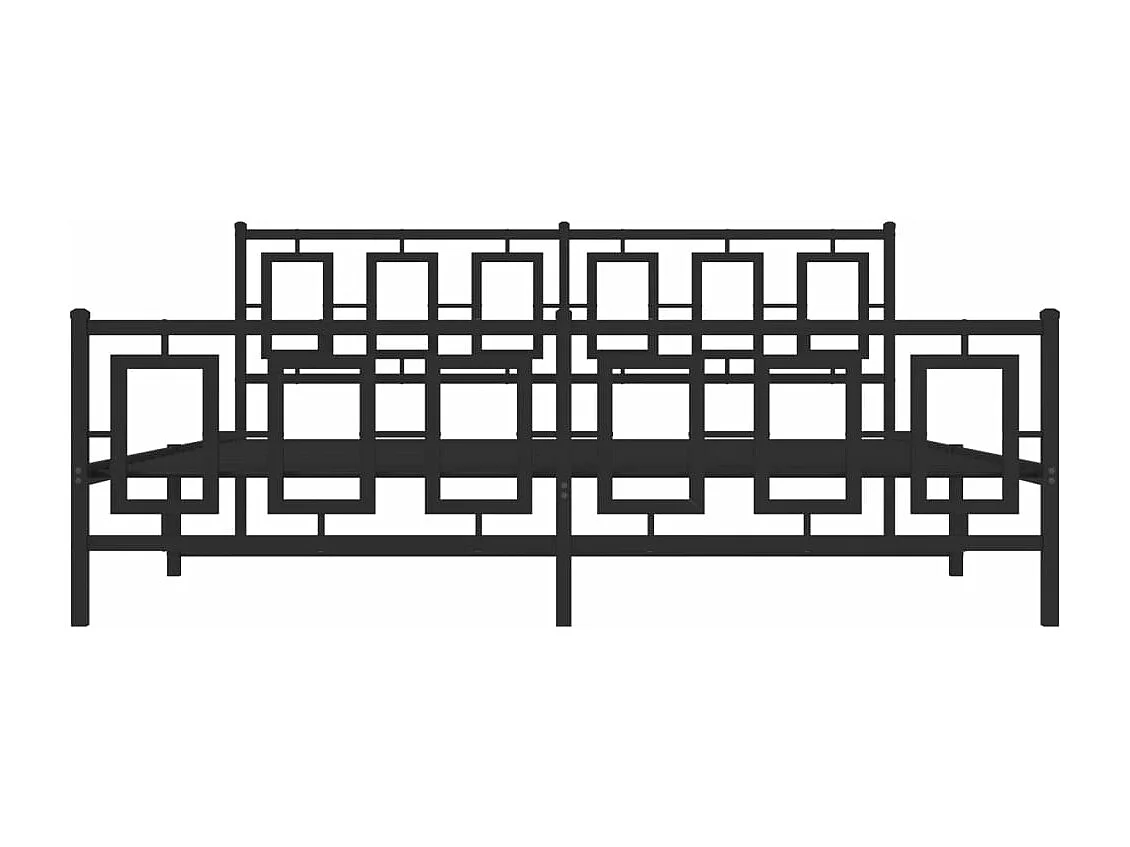 Cadre de lit métal avec tête de lit-pied de lit noir 183x213