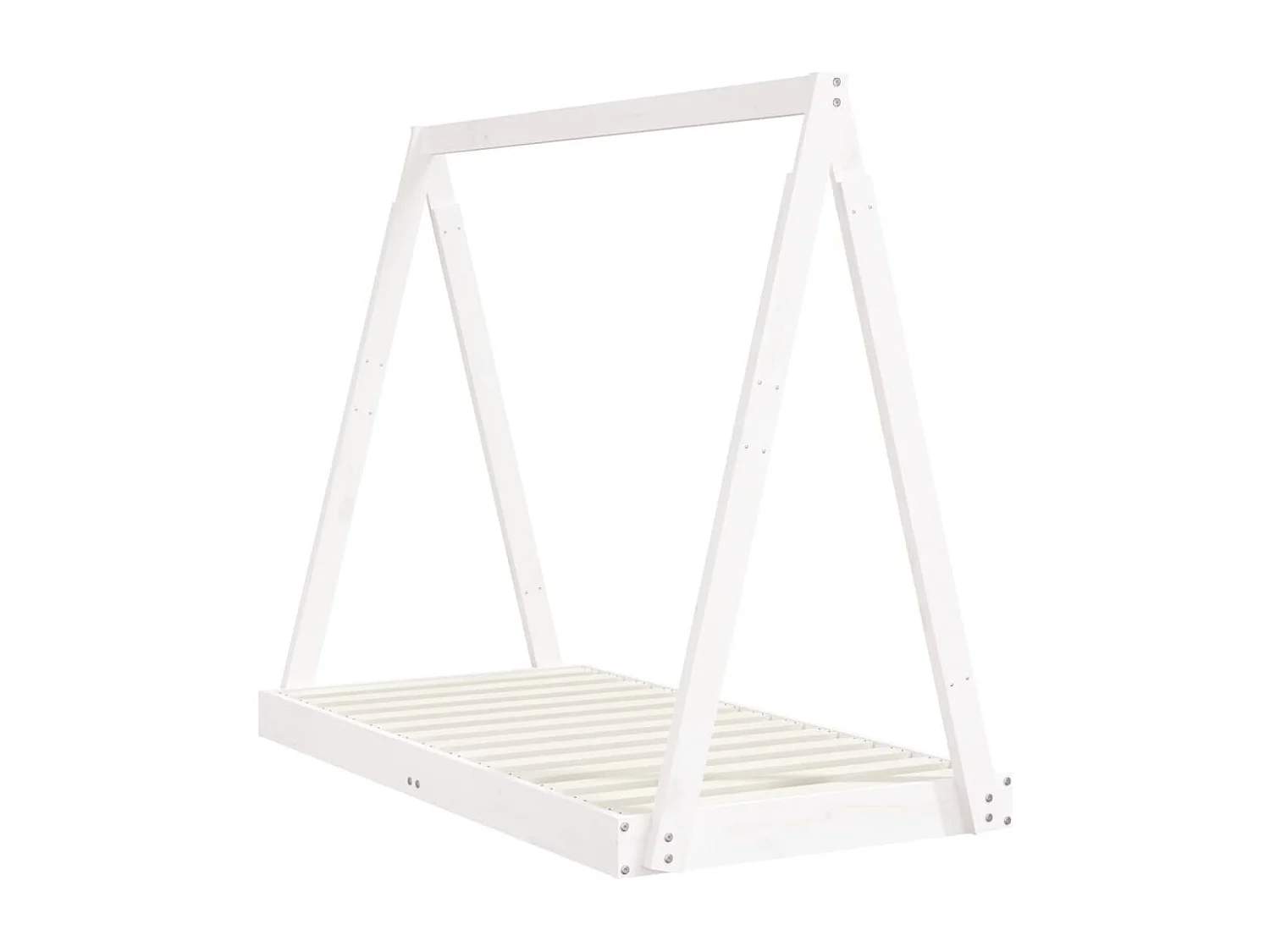 Cadre de lit pour enfant blanc 70x140 bois de pin massif