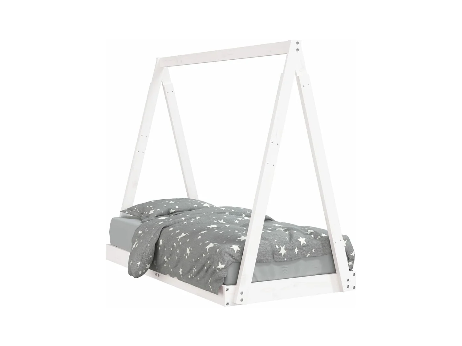 Cadre de lit pour enfant blanc 70x140 bois de pin massif