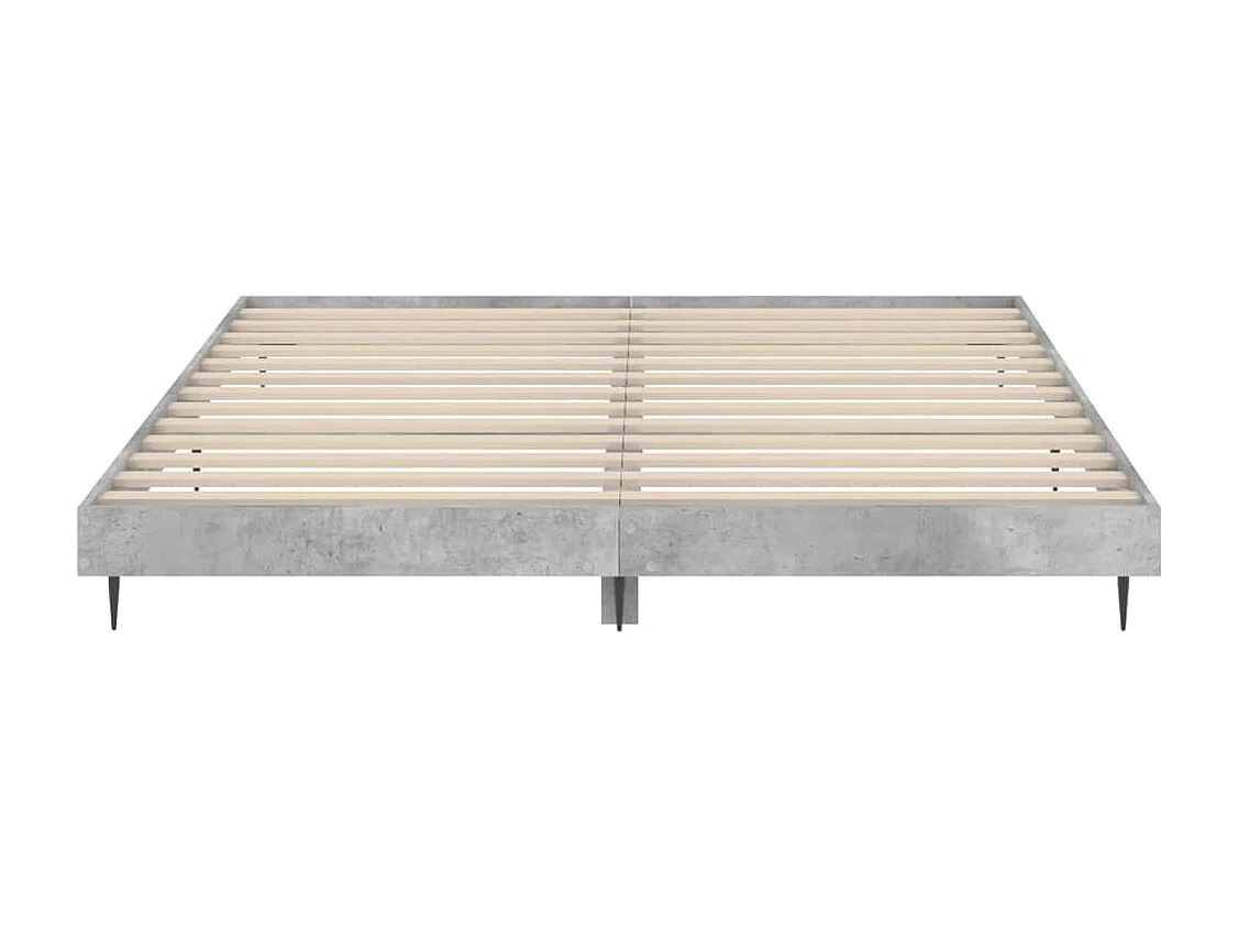 Cadre de lit gris béton 140x200 bois d'ingénierie