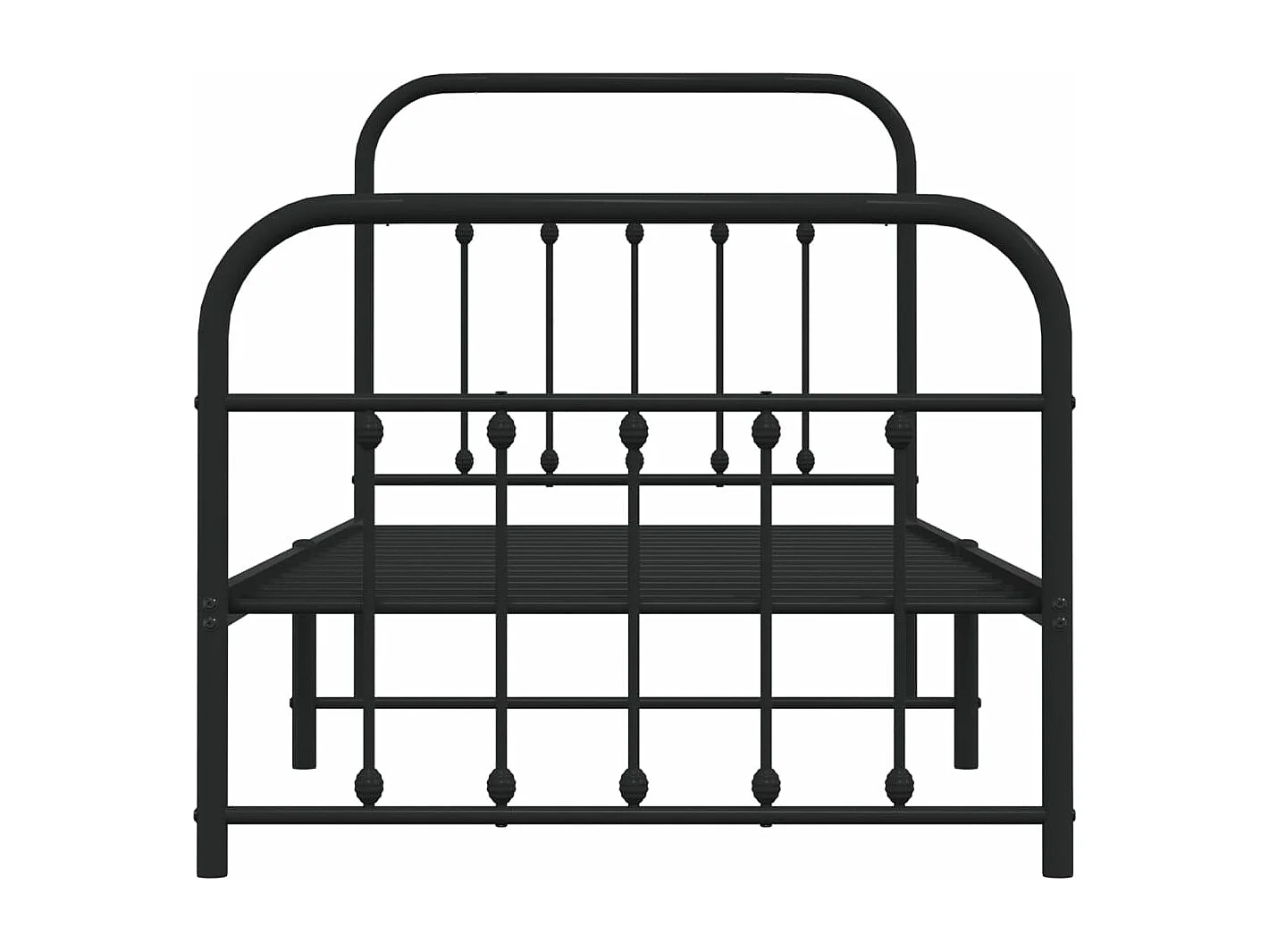 Cadre de lit métal avec tête de lit-pied de lit noir 90x190