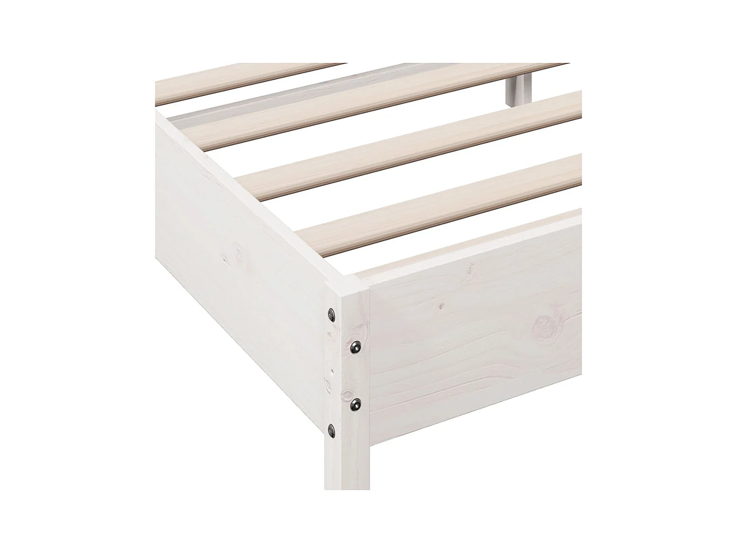 Bedframe met hoofdbord massief grenenhout wit 180x200 cm