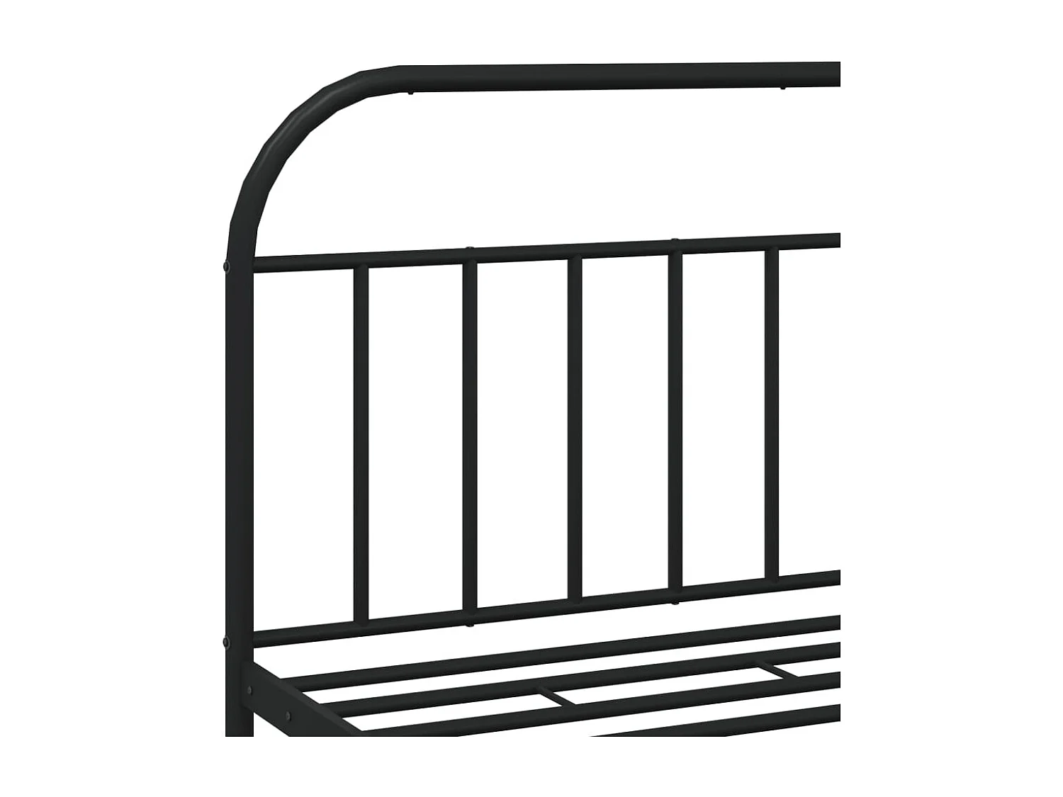 Cadre de lit métal avec tête de lit noir 183x213