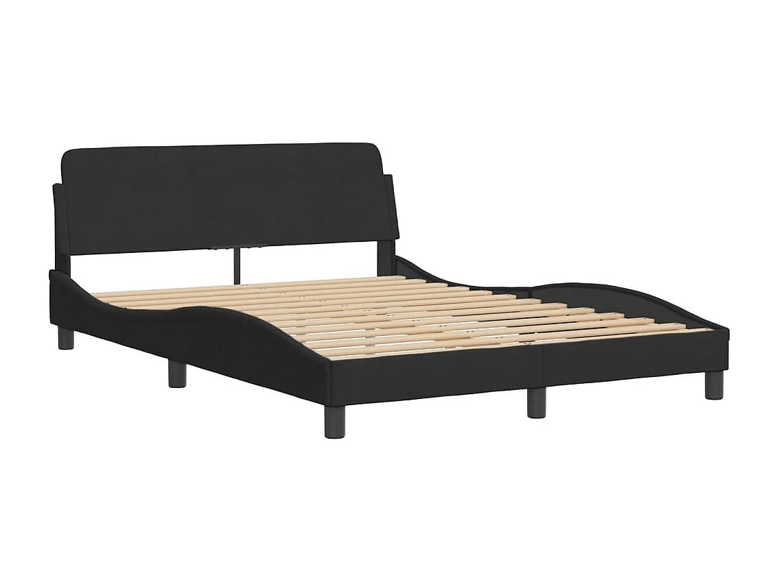 Lit avec matelas noir 140x190 velours