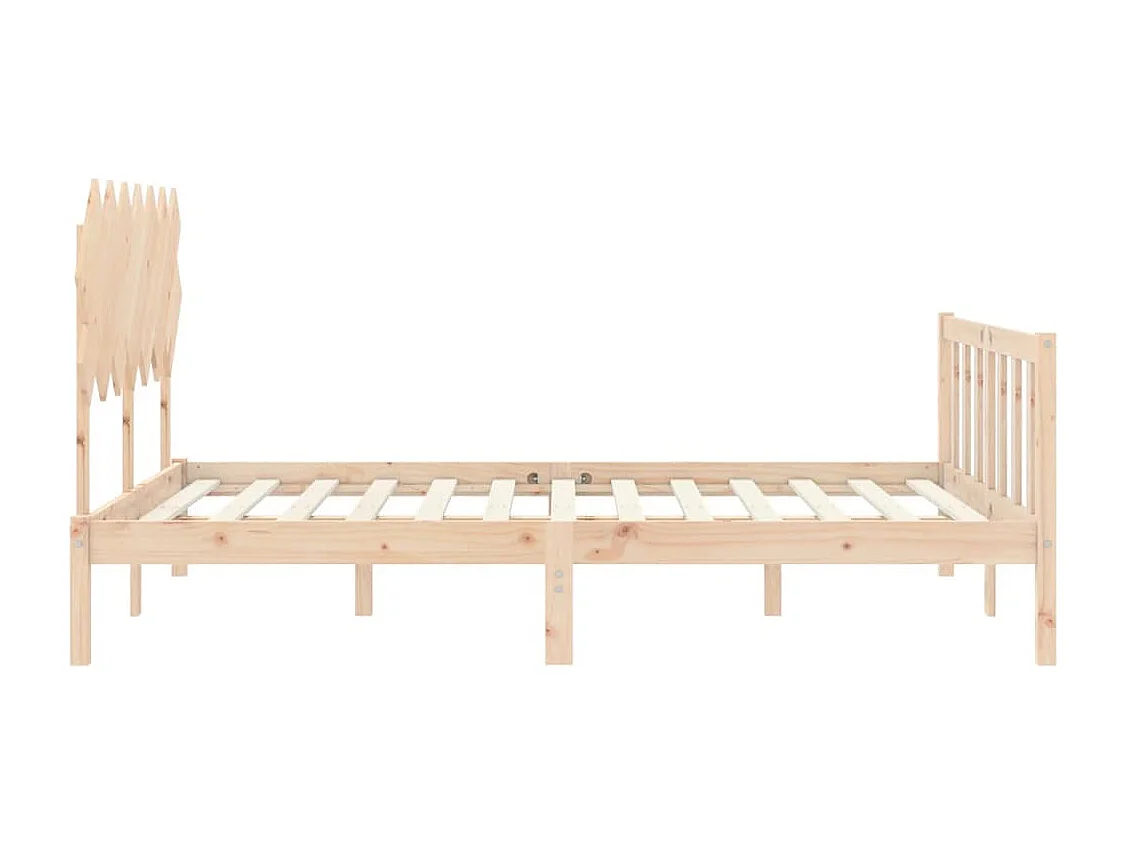 Bedframe met hoofdbord massief hout 140x190 cm