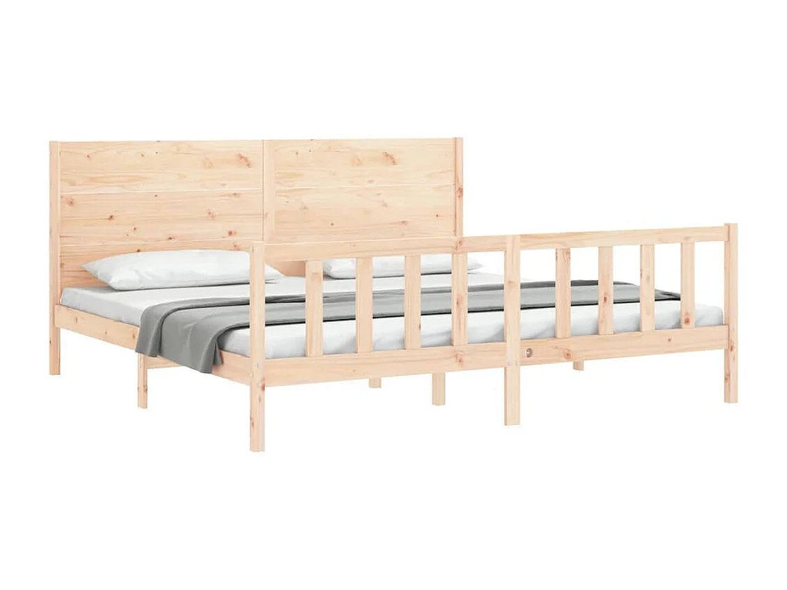 Cadre de lit avec tête de lit 200x200 bois massif