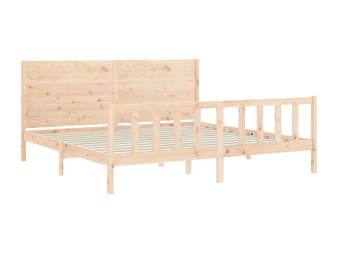 Cadre de lit avec tête de lit 200x200 bois massif