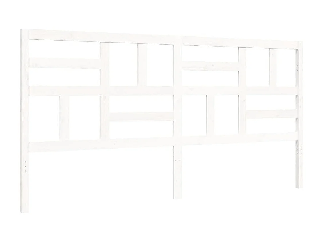 Cadre de lit avec tête de lit blanc 200x200 bois massif