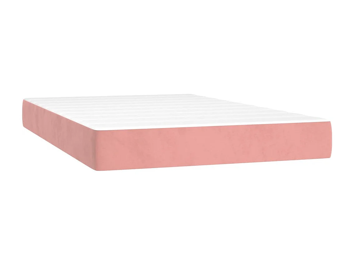 Sommier à lattes de lit avec matelas LED Rose 120x200 Velours