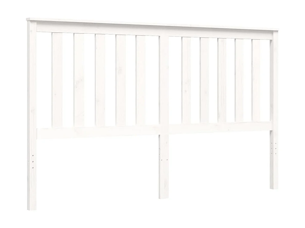 Bedframe met hoofdbord massief hout wit