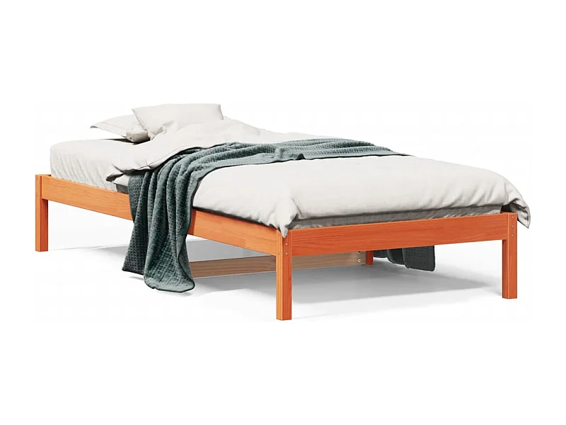 Lit de jour marron 90x200 bois de pin massif