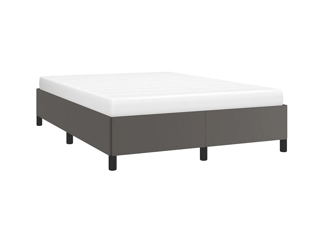 vidaXL Estructura de cama de cuero sintético gris 140x190 cm
