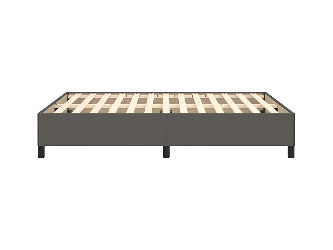 vidaXL Estructura de cama de cuero sintético gris 140x190 cm