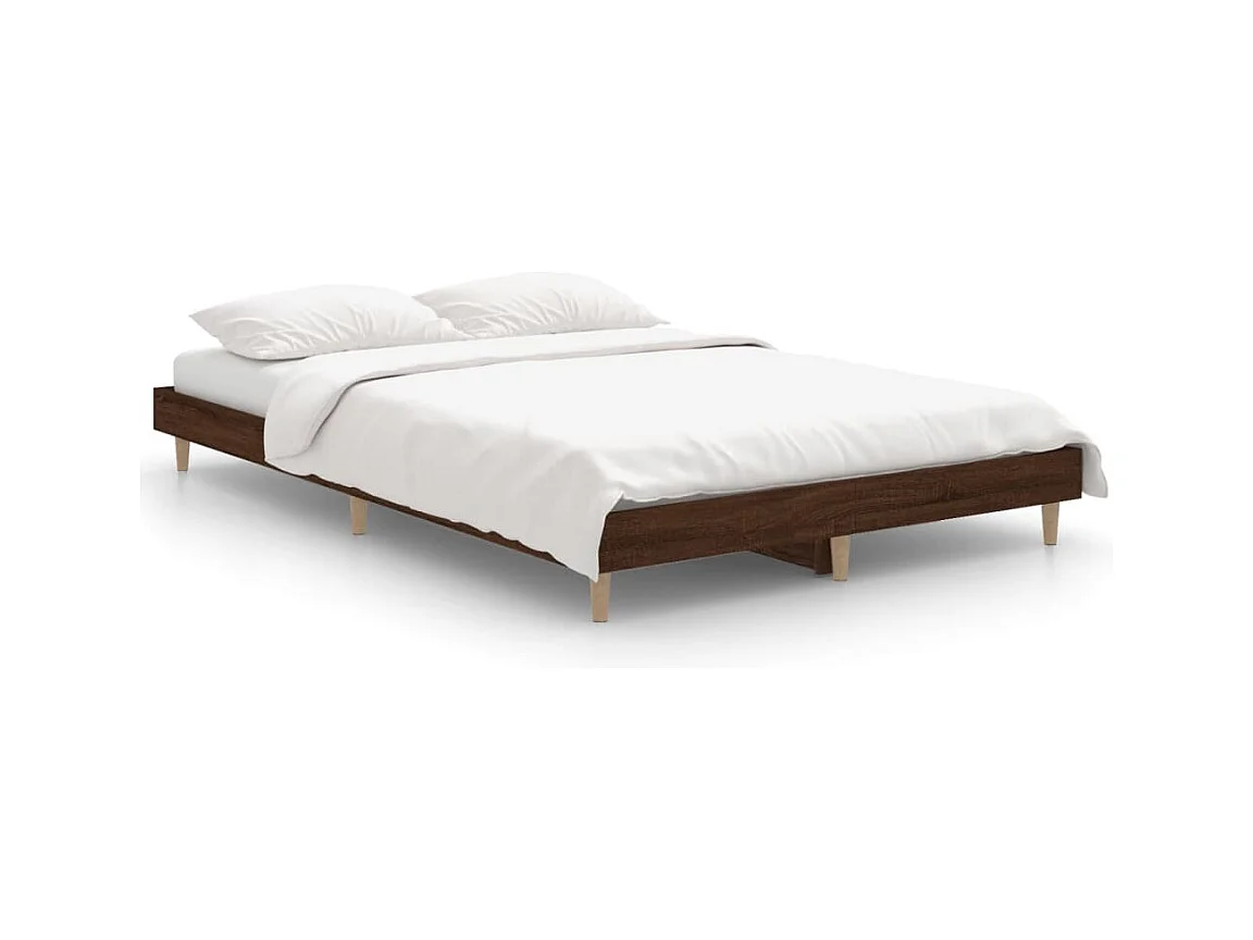 Cadre de lit chêne marron 120x190 bois d'ingénierie