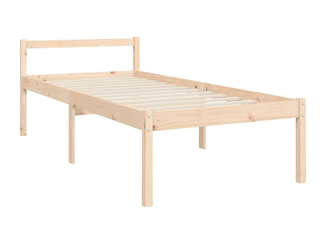 Lit pour personne âgée et tête de lit simple bois massif