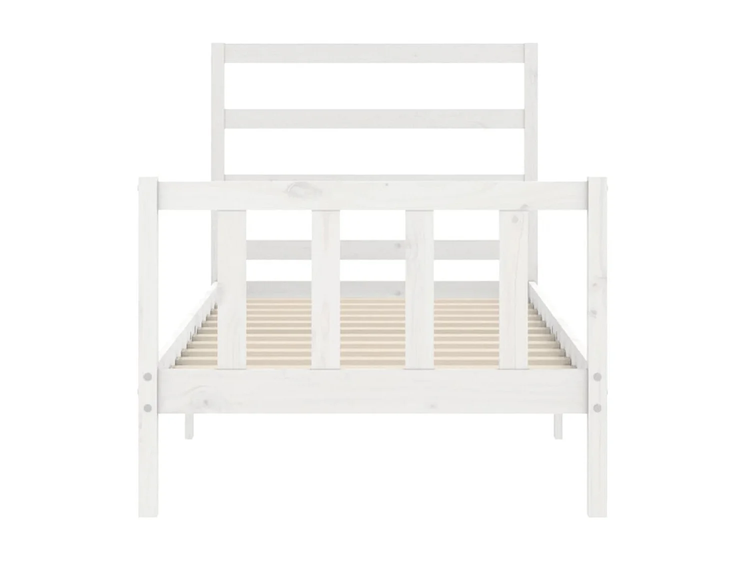 Cadre de lit avec tête de lit blanc 90x190 bois massif