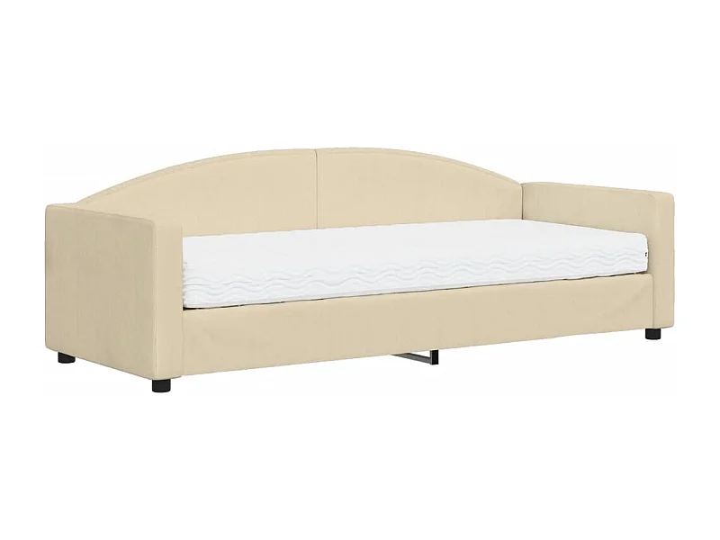 Lit de jour avec matelas crème 80x200 tissu