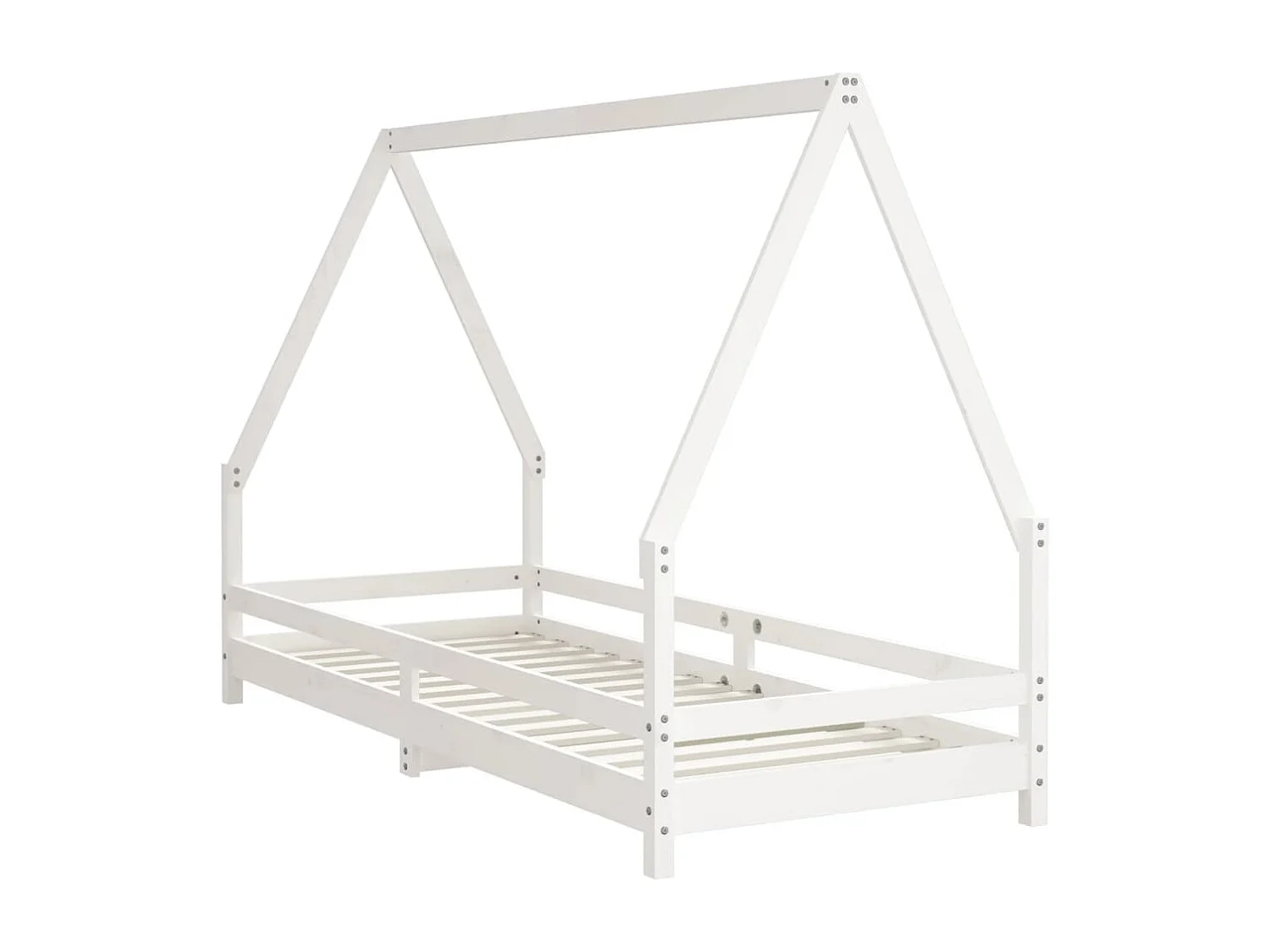 Cadre de lit pour enfants blanc 80x200 bois de pin massif