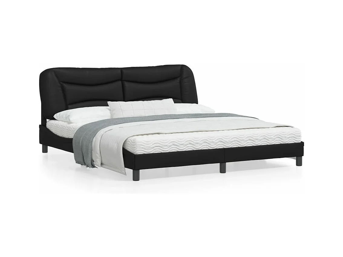 Bedframe met LED-verlichting kunstleer zwart 180x200 cm