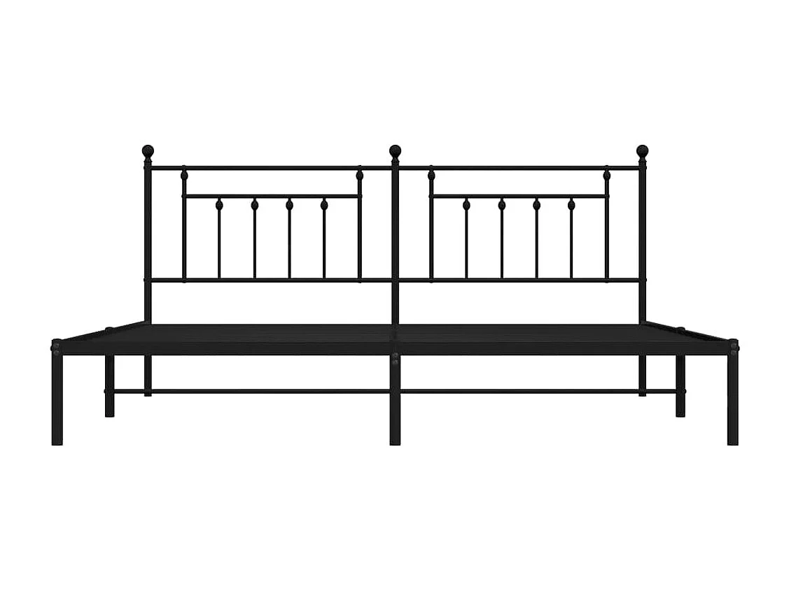 Cadre de lit métal avec tête de lit noir 200x200