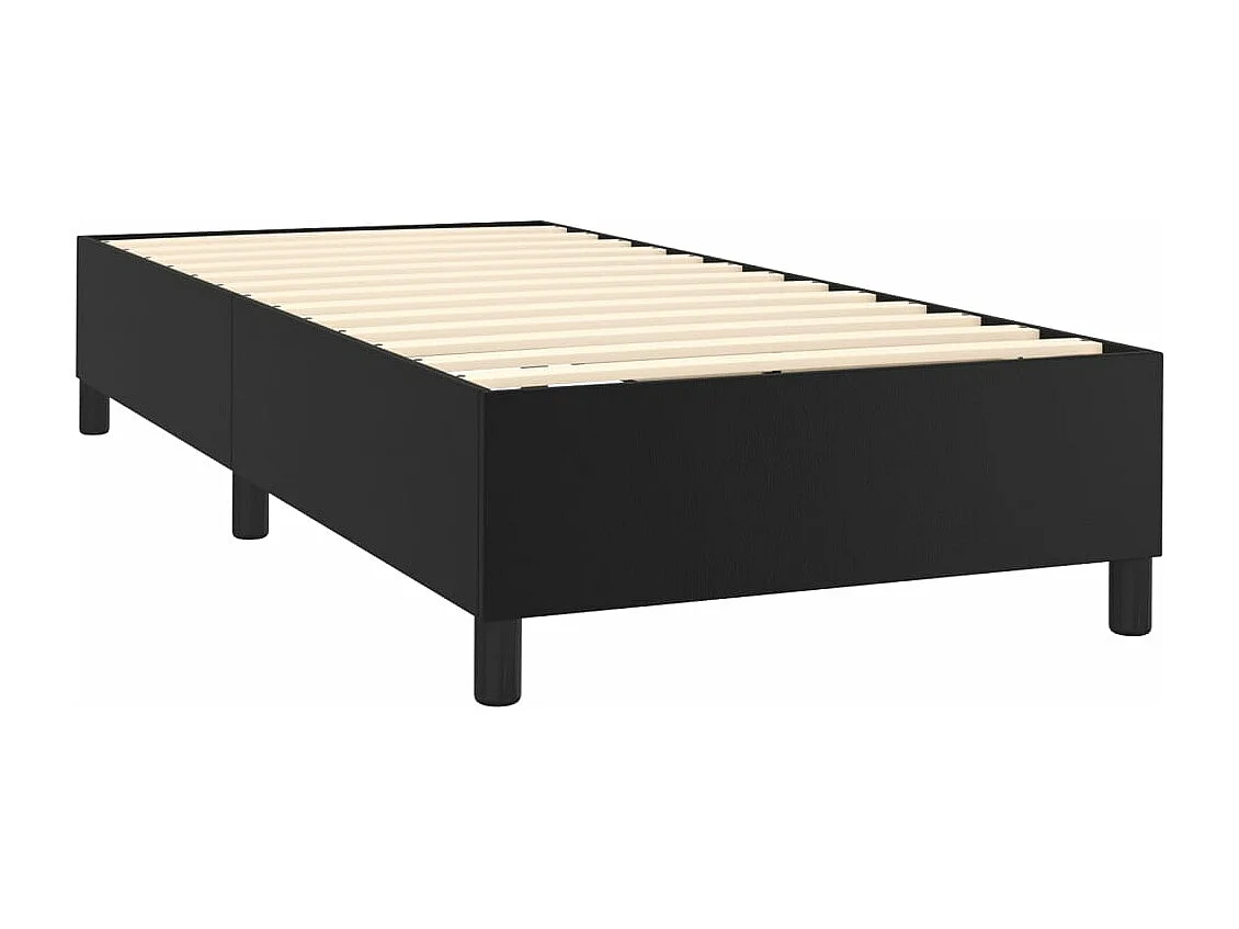 Sommier à lattes de lit matelas LED Noir 100x200 Similicuir