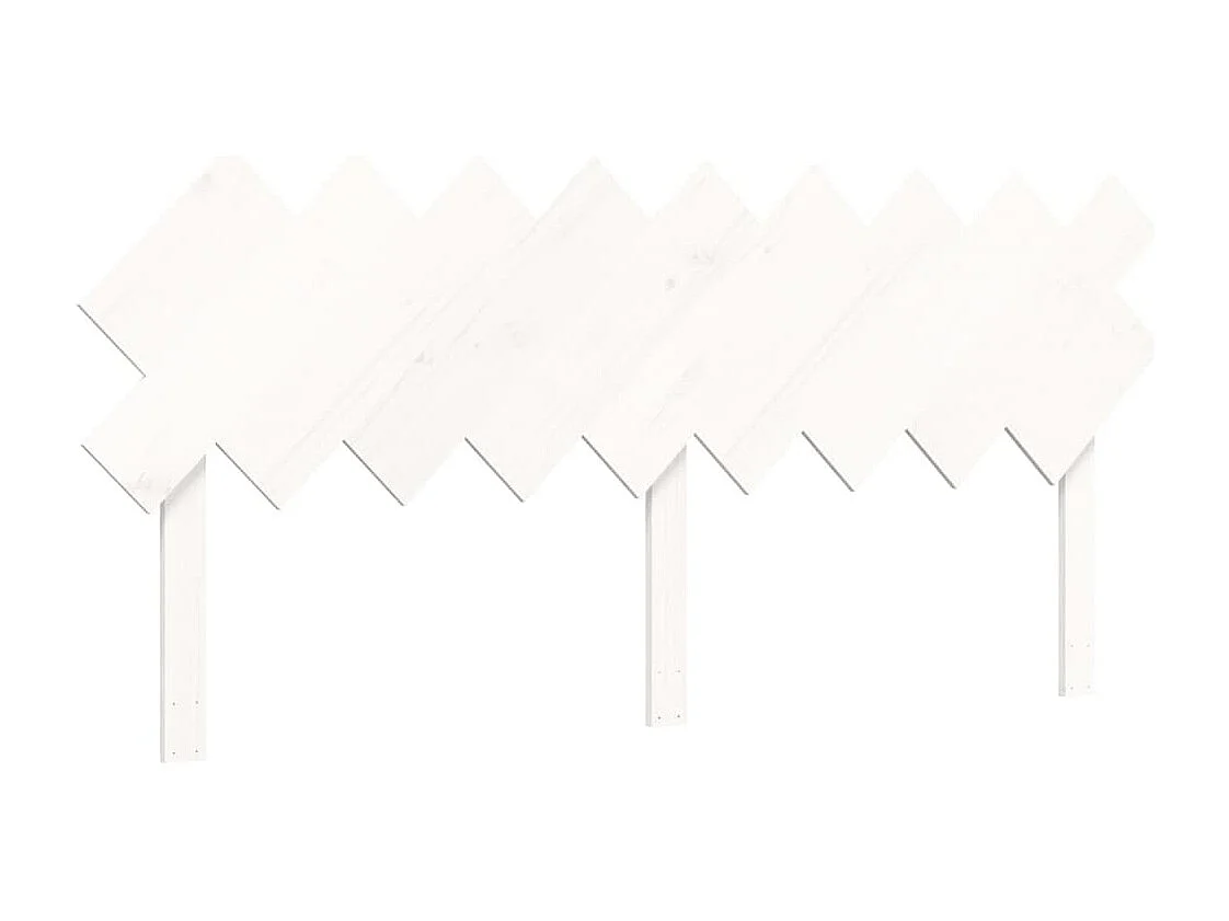 Cadre de lit avec tête de lit blanc Super King Size bois massif